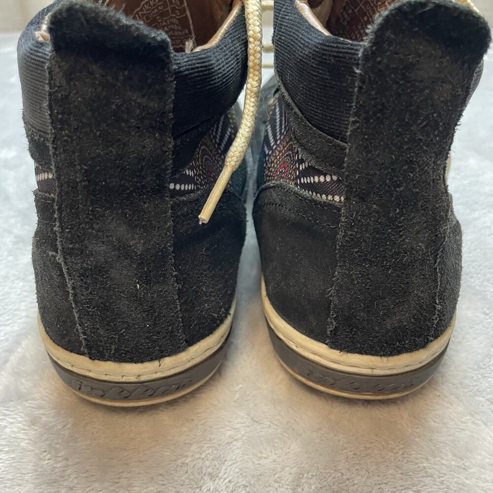 Inkkas Brisbane Camping Boots Womens 10 Black Suede Aboriginal Art Hi Top Hiking - Picture 5 of 11
